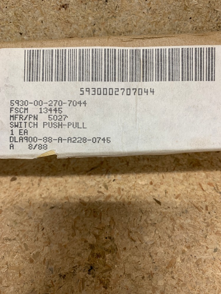 Switch push-pull, Cole Hersee pn#6027