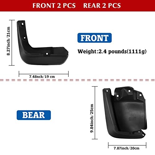 Mud Flaps Splash Guards 4PCS Front & Rear Side Mud Guards 2012-2015 Civic