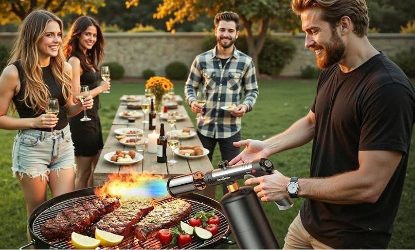 NEW Propane Torch with One-Touch Max Fire,with Safety Lock, Charcoal Lighter