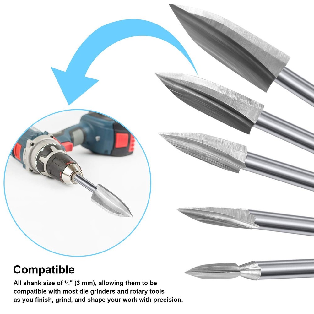 10 Pieces Wood Carving Drill bits Engraving Tools Rotary bits...