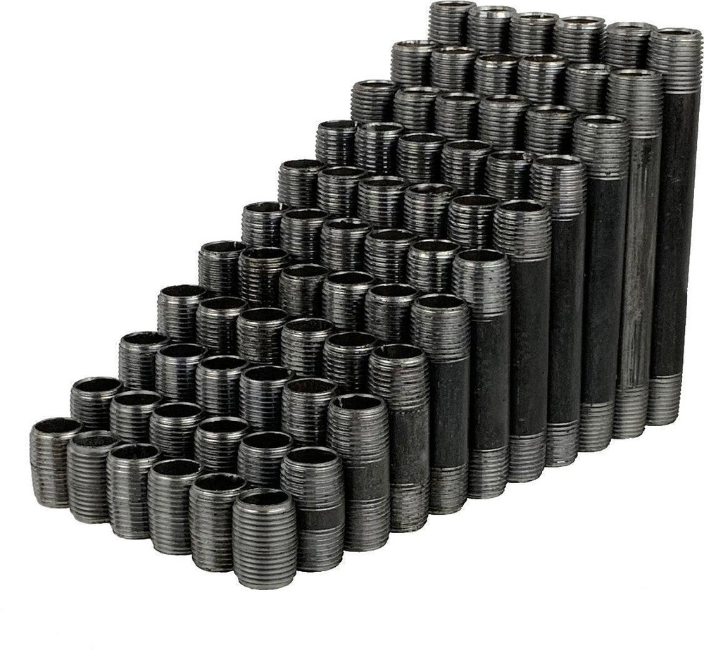 1/2" BLACK NIPPLE PACK, 66 pcs, close - 6"