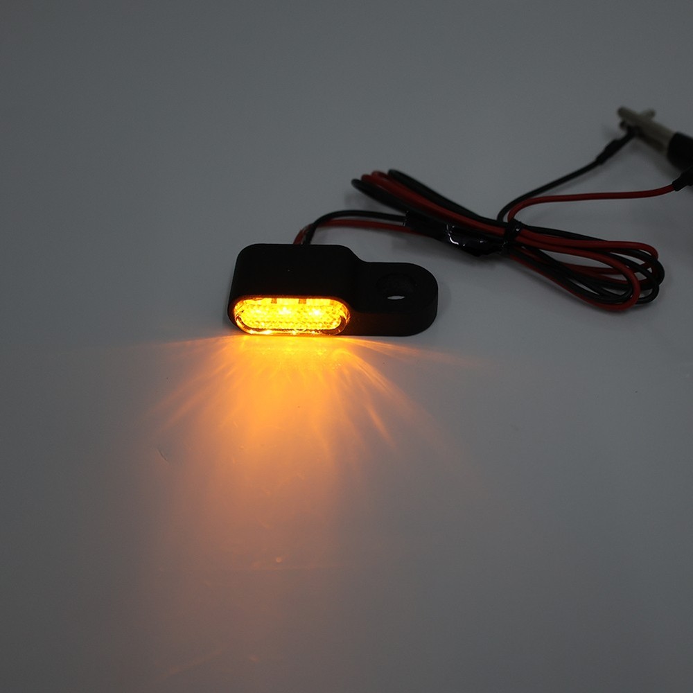 2pcs Universal Mini Motorcycle Turn Signals Blinker Light Indicator Amber Lamp