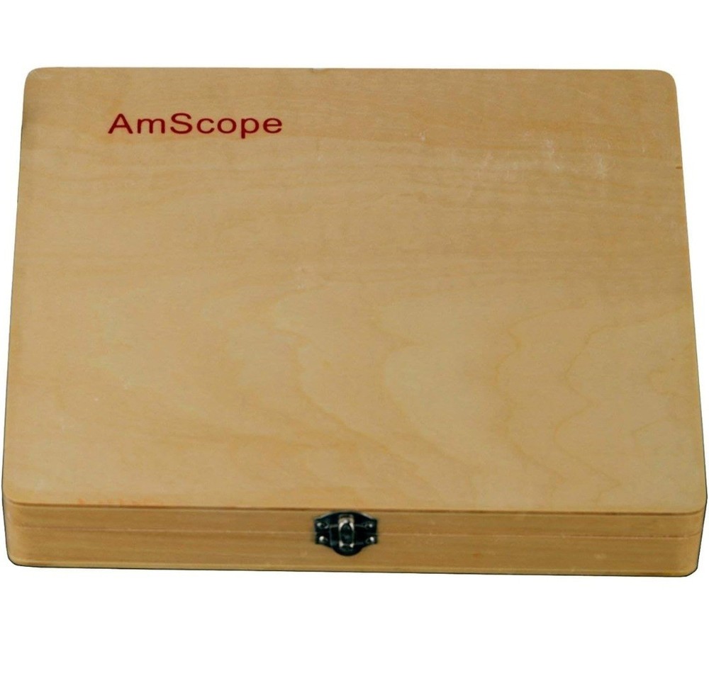 AmScope PS100B 100 Homeschool For Basic Biology Prepared Microscope Slides -Set