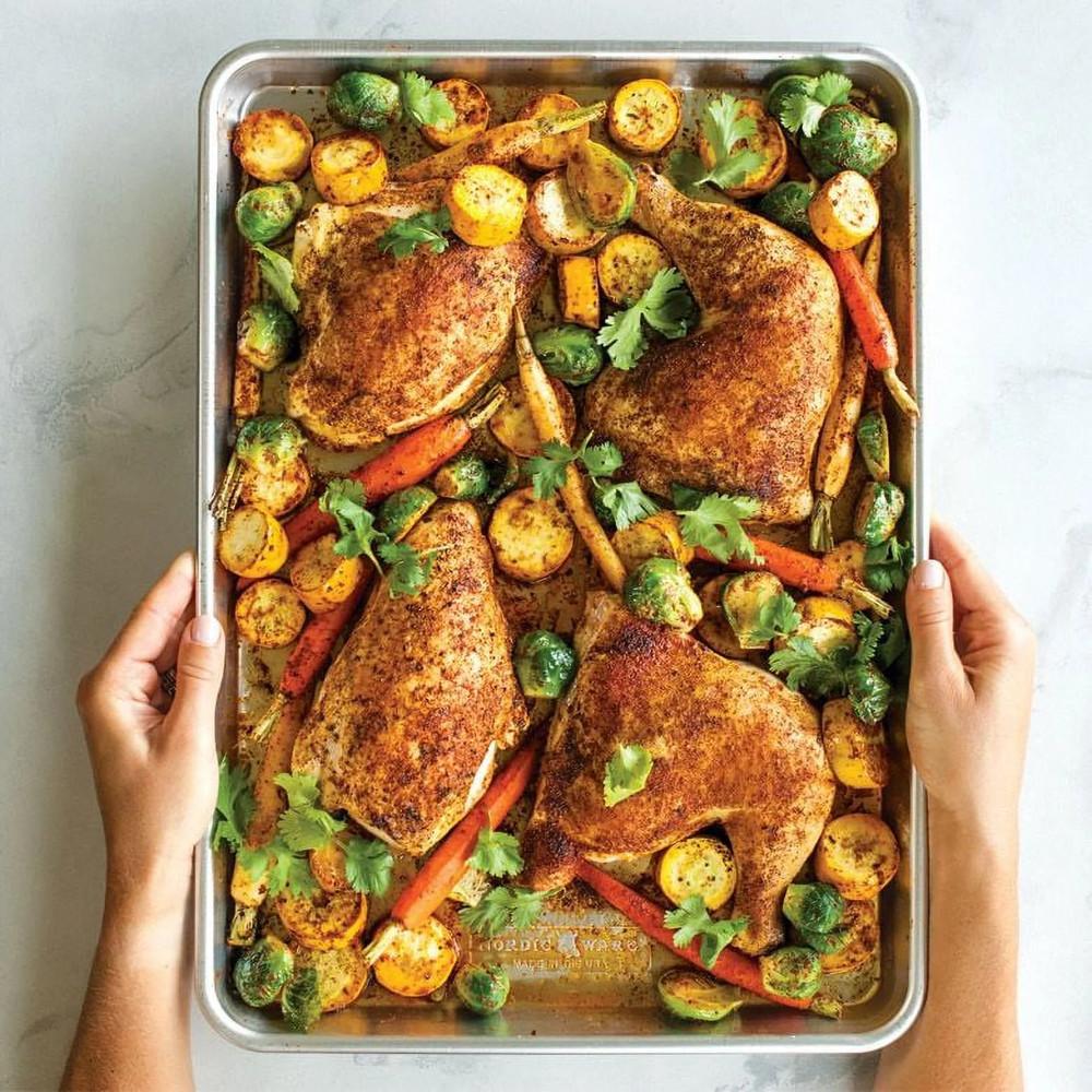Naturals 18" X 13" Aluminum Half Sheet, Rectangular Cookie & Baking Sheet Pan