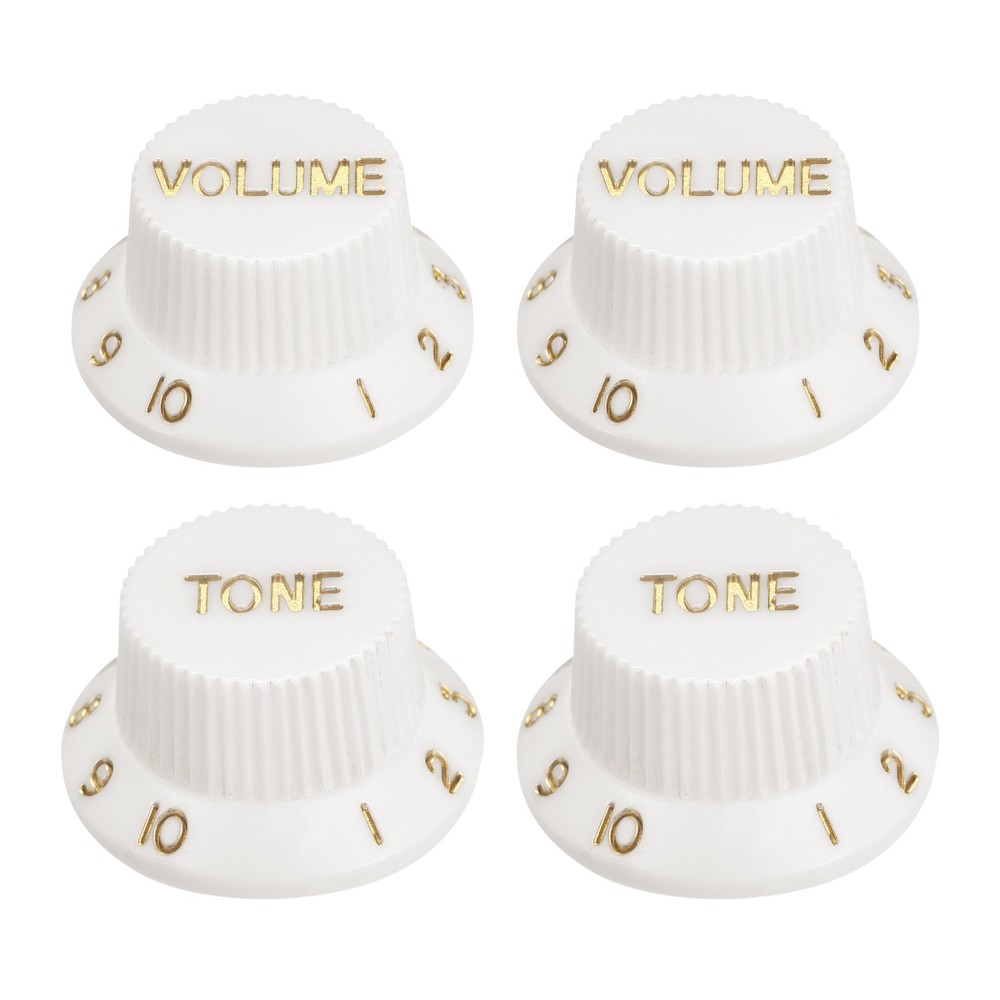 Speed Control Knobs 2Volume 2Tone White with Gold Characters 2Set