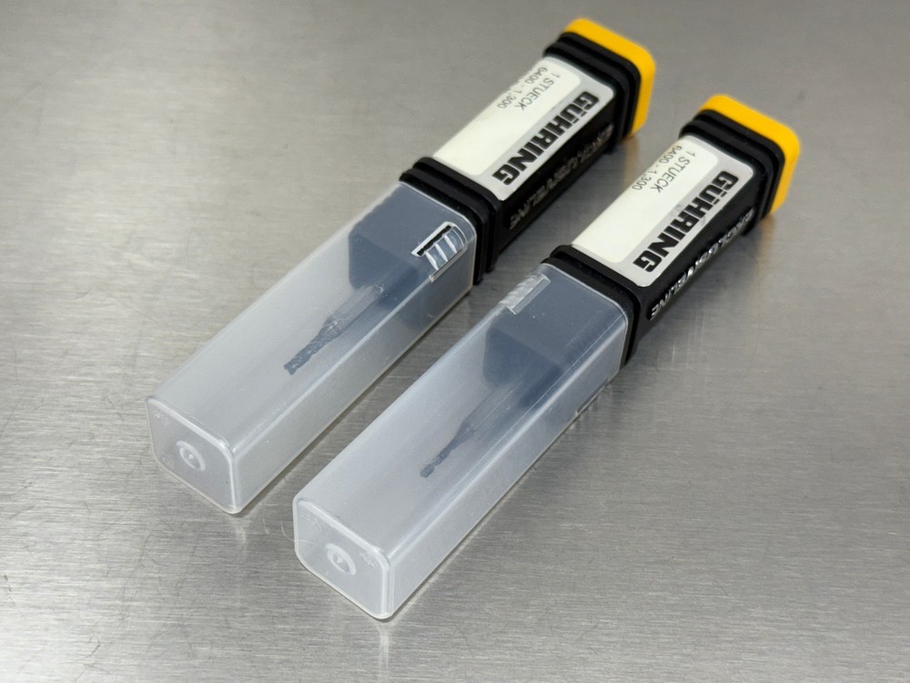 (2) Guhring 1.3mm Solid Carbide Drill 4xD 6400 Micro Exclusive