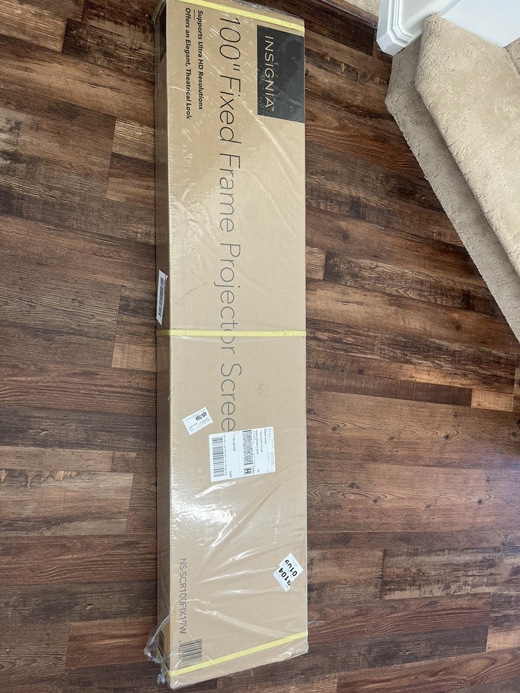 Insignia - 100" Home Theater Fixed Wall Projector Screen - White