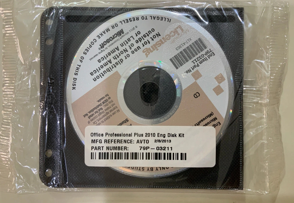 Microsoft Office Professional Plus 2010, 3 Discs Student & Faculty Sealed