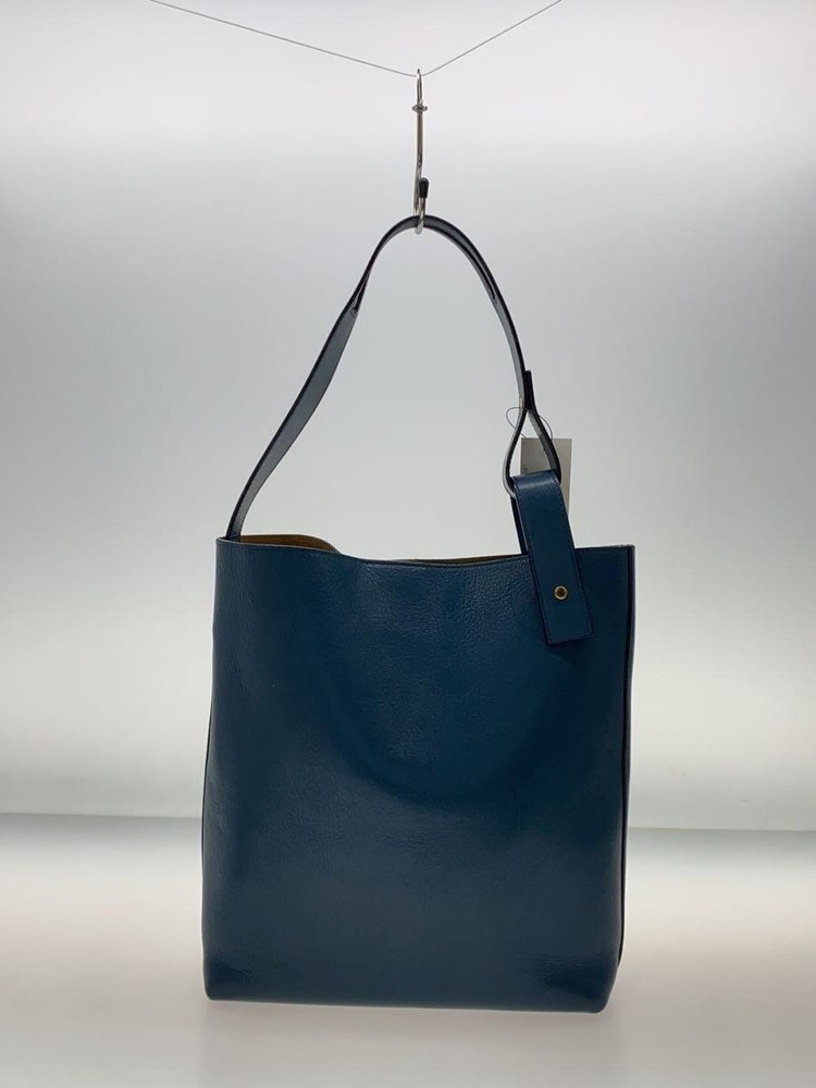 LOEWE shoulder bag leather Navy plain Used