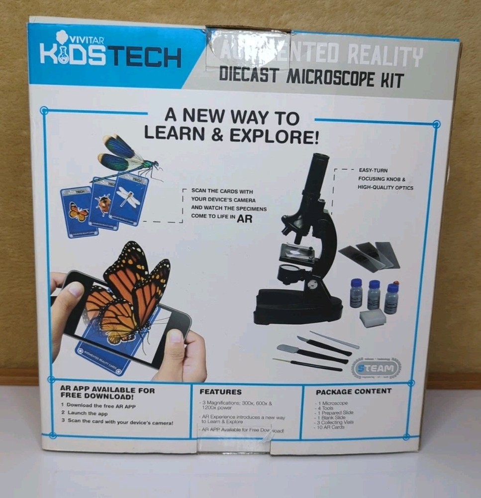 Vivitar Kids Tech Diecast Microscope Kit Augmented Reality