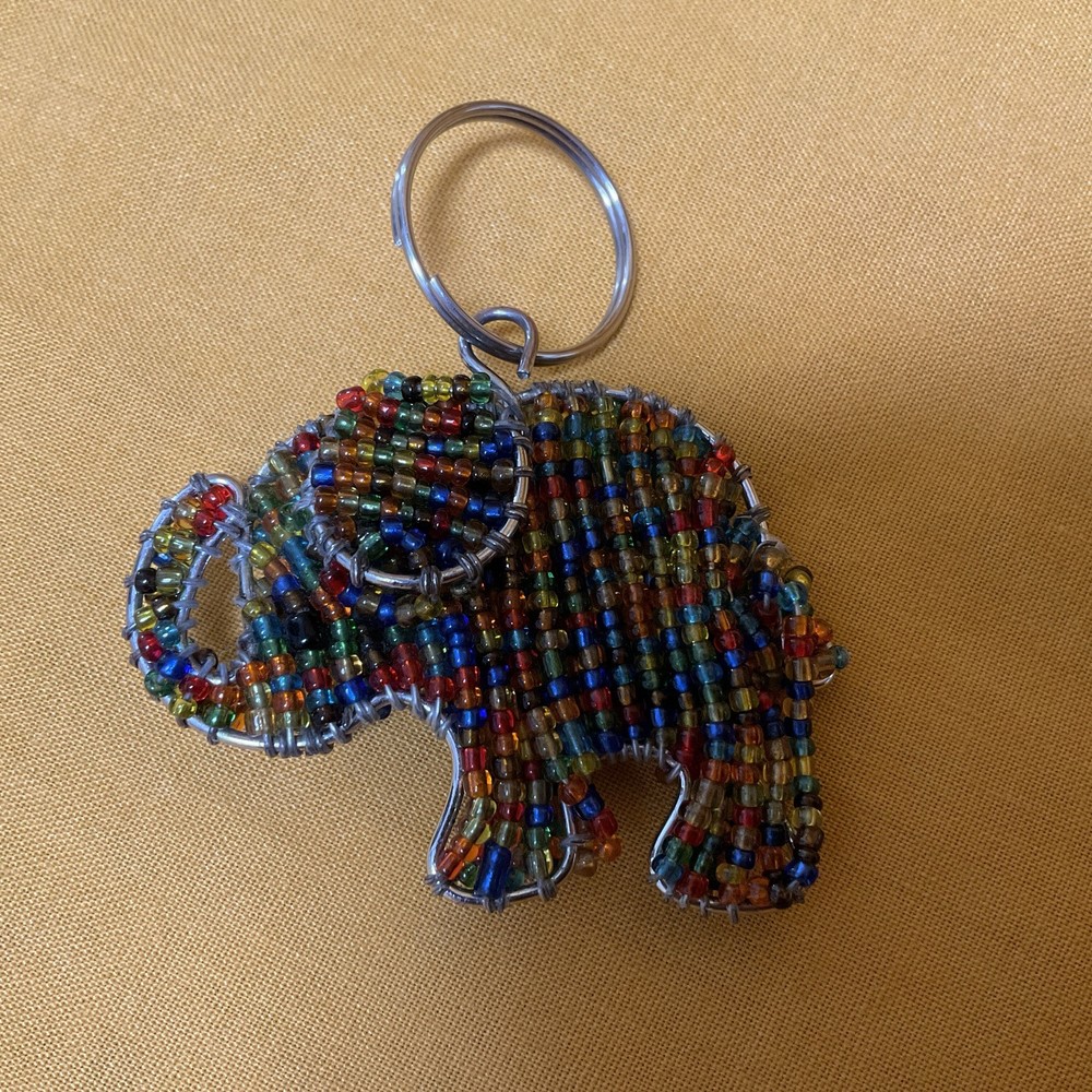 Seed Bead Elephant Key Chain  (709)
