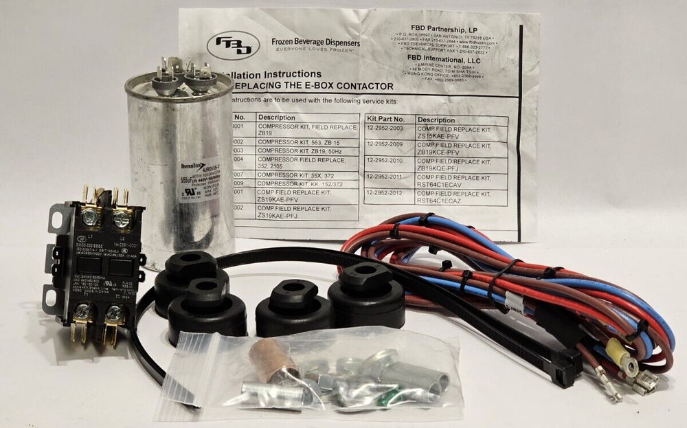FBD FROZEN BEVERAGE DISPENSER E-BOX CONTACTOR & CAPACITOR REPLACEMENT KIT