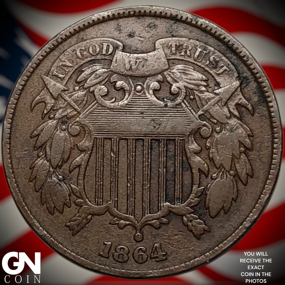 1864 2 Cent Piece Y6214
