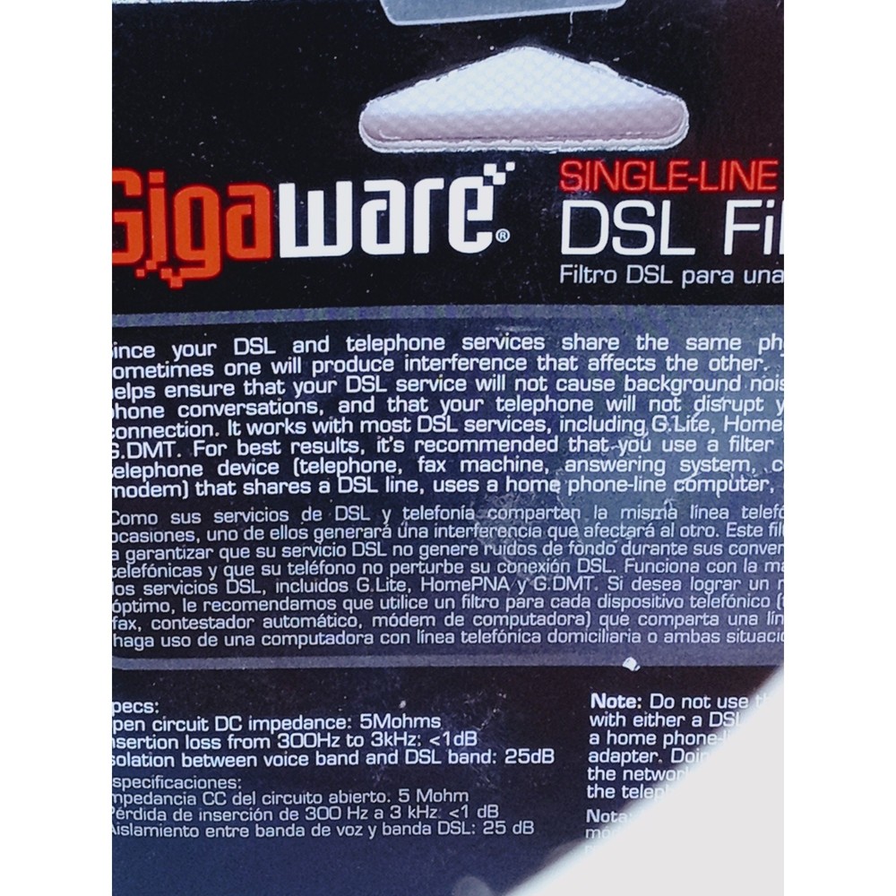 5 - Gigaware Single-Line DSL Filter #2790101
