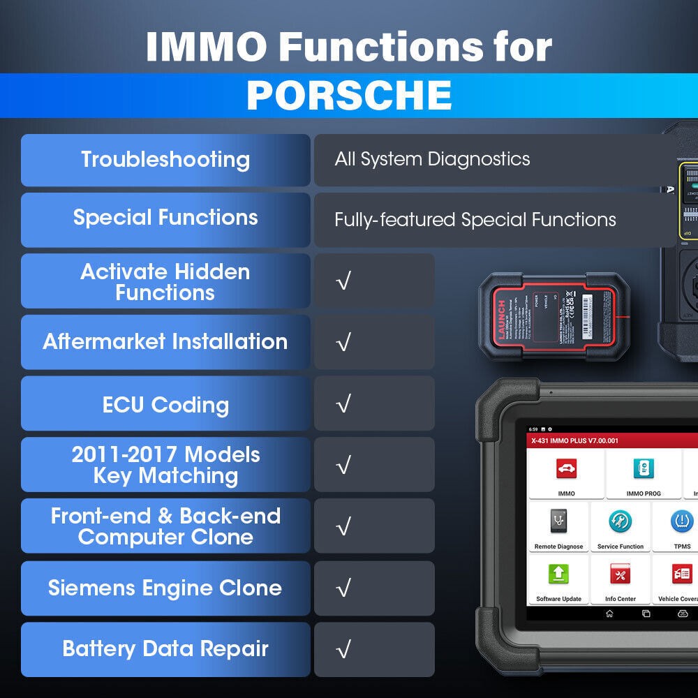 Launch X431 IMMO PLUS PRO 5 Key Programming Tool Full System Diagnostic Scanner