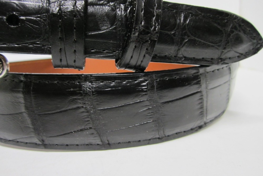 GENUINE ALLIGATOR BELTS, BLACK