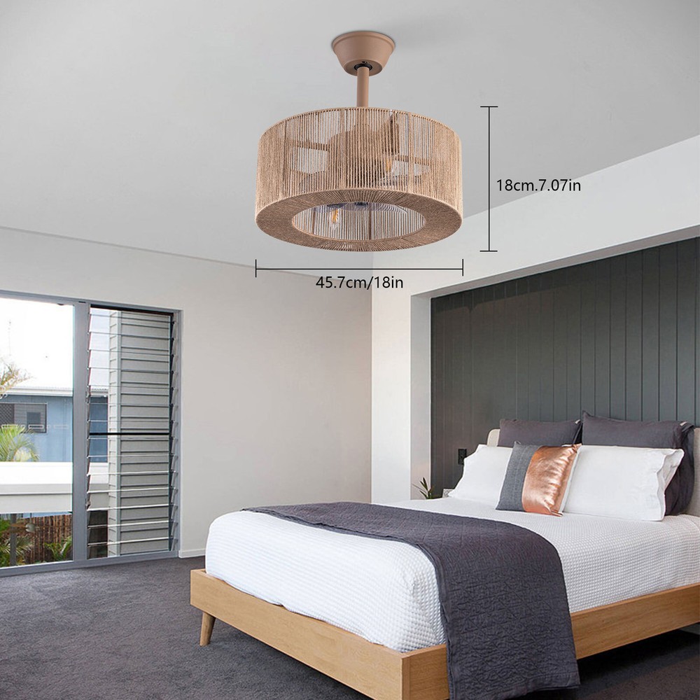 Caged Ceiling Fan Light with Remote Control, 6 Speeds for Home Decor