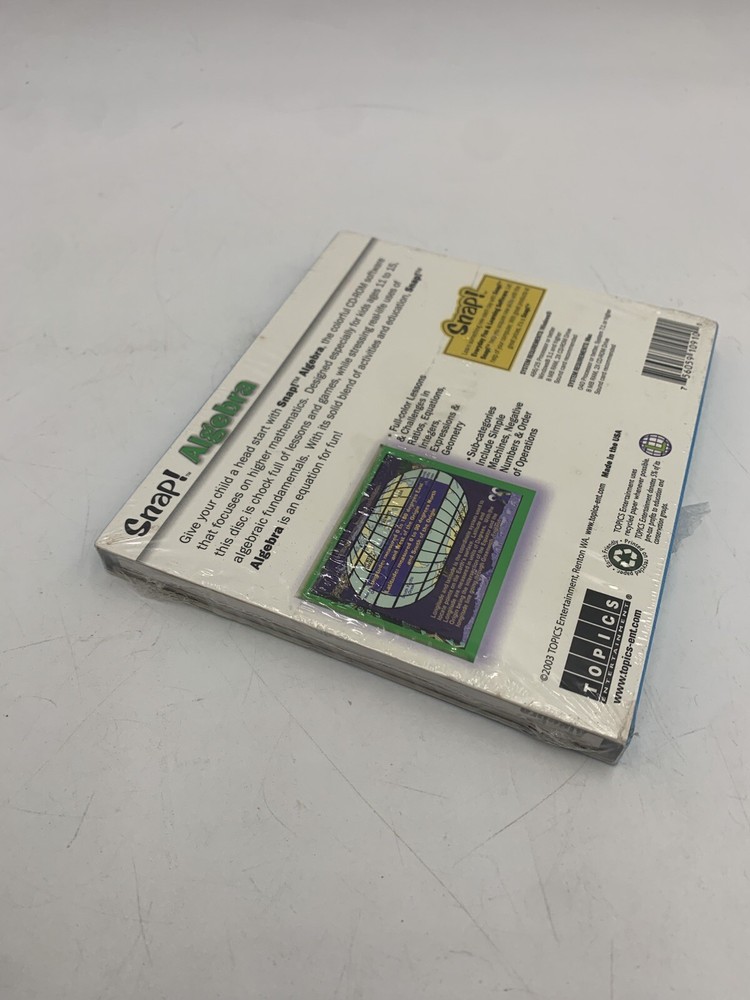 SEALED Snap Algebra Ages 11-15 Dual Platform Mac PC CD ROM Mathamatics 2003 #O