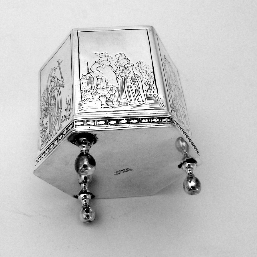 Hexagonal Dutch Marriage Wedding Box Sterling Silver MMA 1985