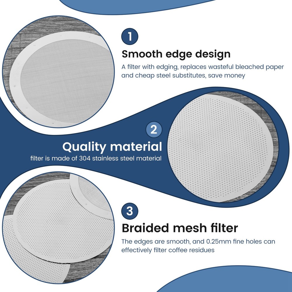 3 Pack Metal Reusable Coffee Mesh for Coffee Maker Espresso6163
