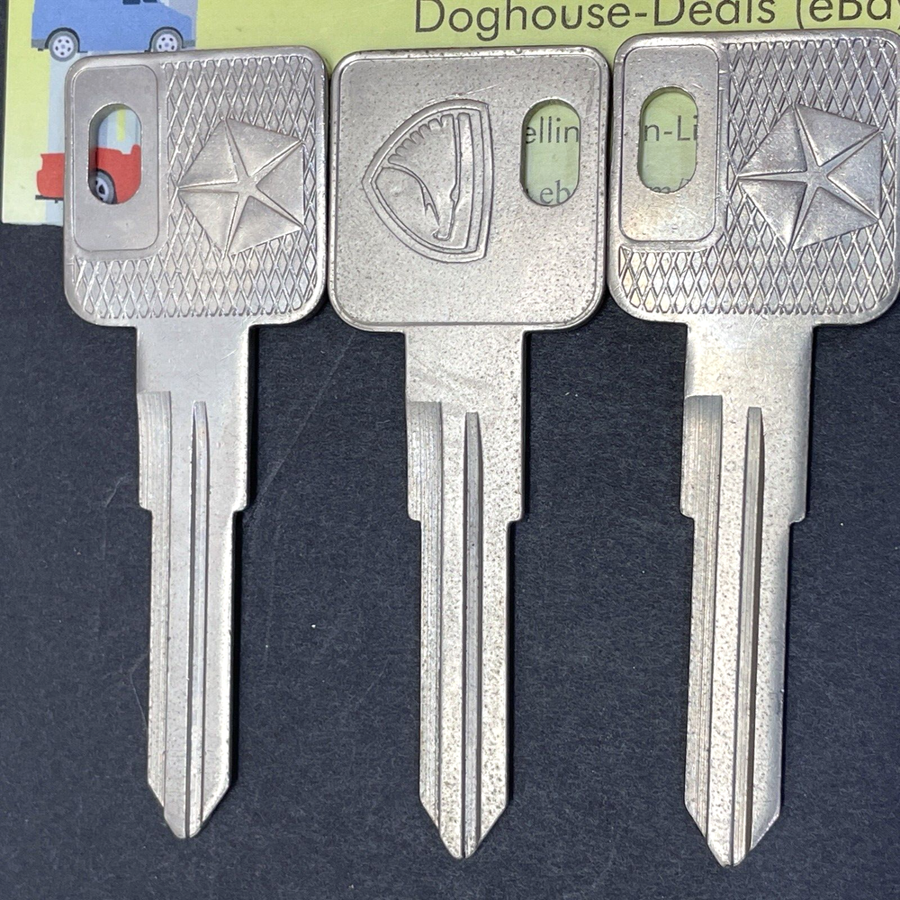 3- Dodge Eagle Key Blanks, ILCO RN32, KAR84729, Free US Ship