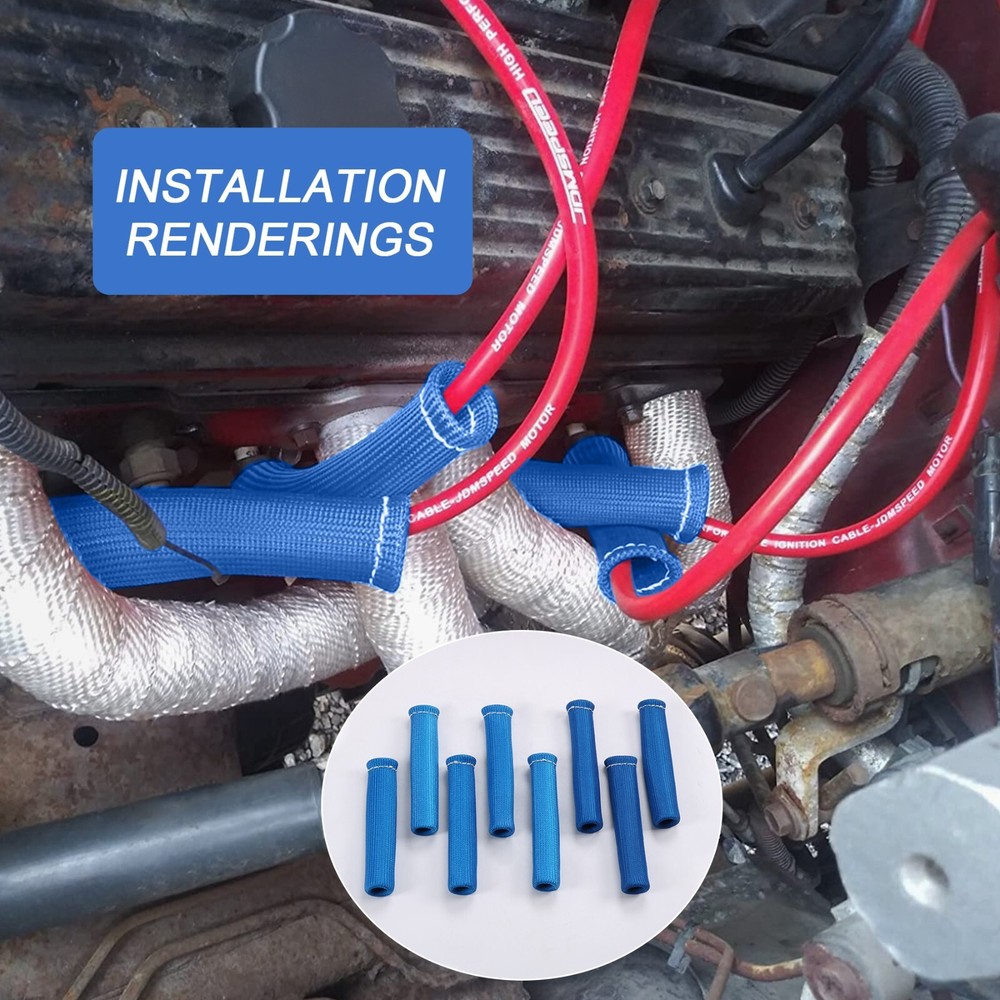 2500° Spark Plug Wire Boots Protector Sleeve Heat Shield Cover Fits LS1 LS2 Blue