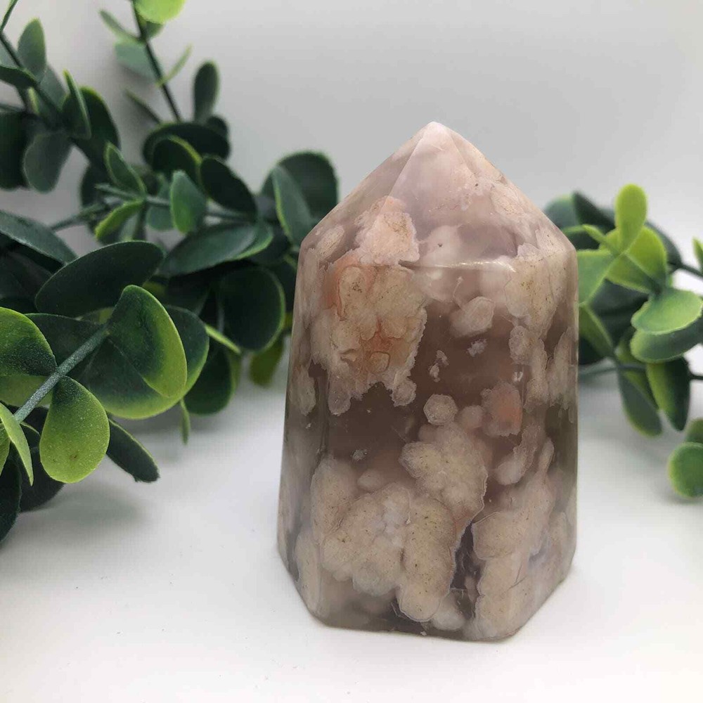 Flower Agate Crystal Tower A