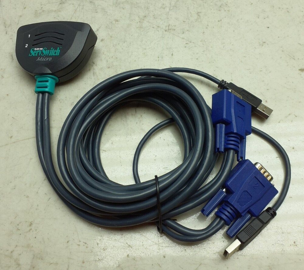 Black Box ServSwitch Micro Control 2 Computers W/ 1 Keyboard KVM Switch KV402A