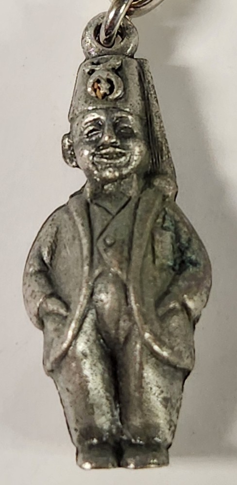 Vintage Shriner Keychain Keyring 1.25" Figure