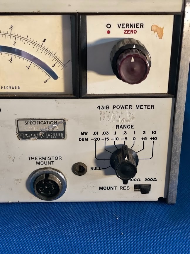 VTG HP 431B Power Meter w/ Cable - Powers on -Not tested beyond AS-IS