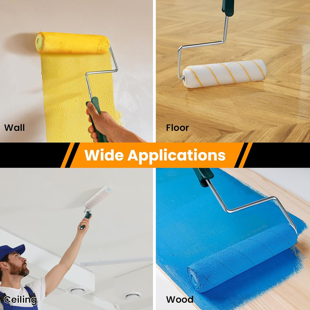 Paint Roller Covers, 12 Pack, 9 Inch Microfiber Paint Roller, 3/8" Nap Covers
