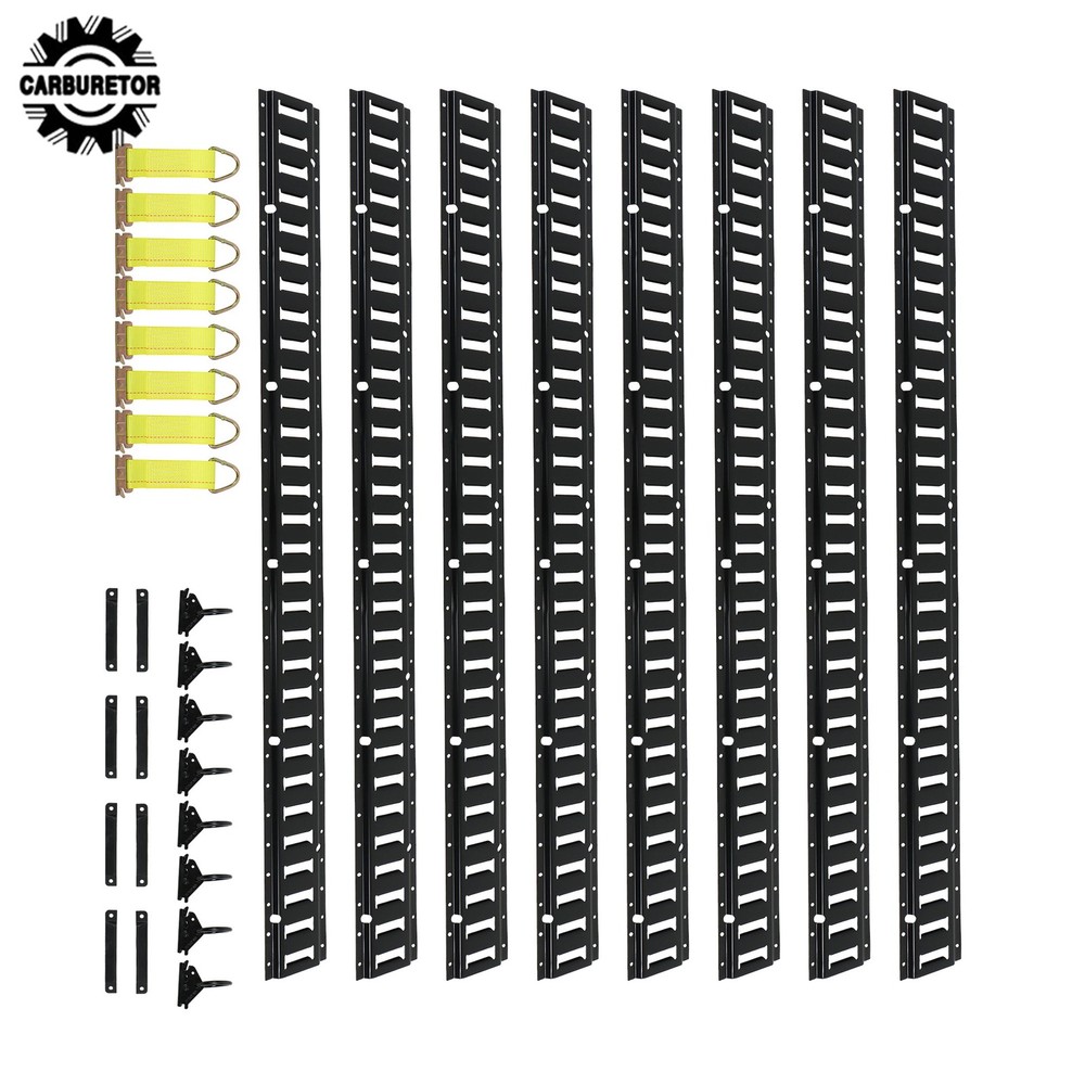 32 Pcs 5 Ft Black E Track Rails Complete Kit With Mounting Hardware For Cargo