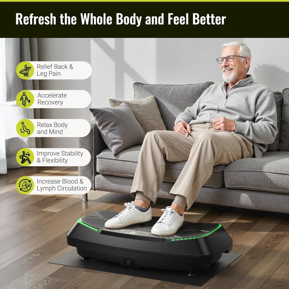 Adjustable Speed Vibration Plate Exercise Machine for Full Body Workout Muscle