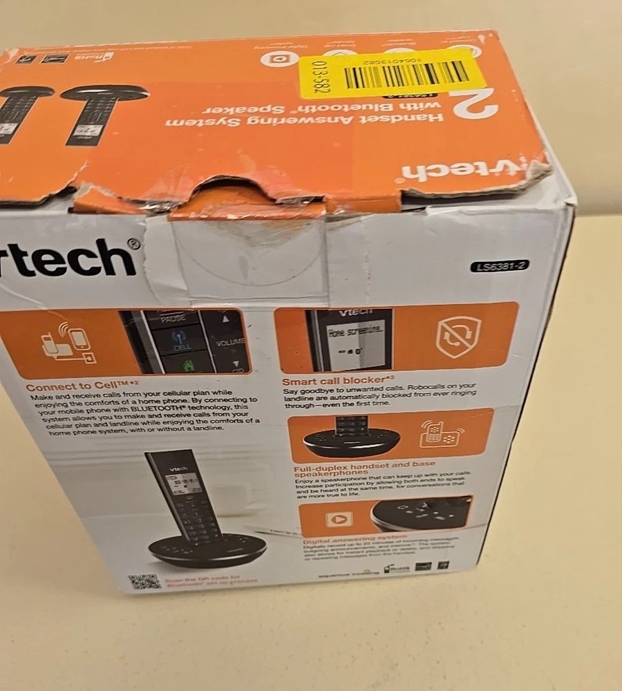 Vtech LS6381-2 Answering System w/ Bluetooth Speaker, 2 Handsets