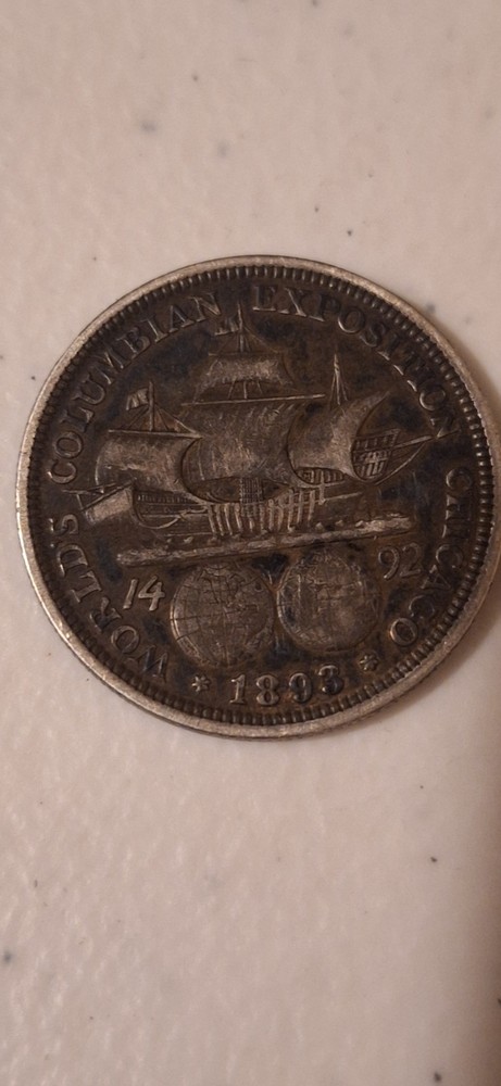 1893 Columbian Exposition Commemorative Half Dollar, 90% Silver