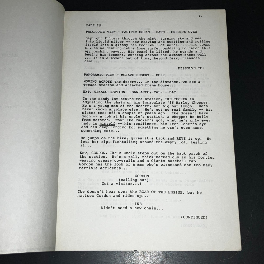 TAPPING THE SOURCE (11/18/86) Unmade Kem Nunn Surf Noir Script by Ron Koslow+COA