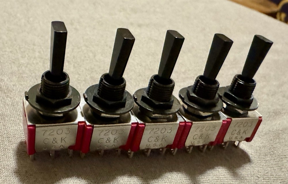 5 - C&K On-Off-On Flat Mini Toggle Switch