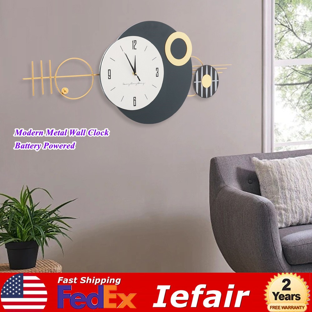 Modern Decorative Wall Clock - Silent Sweep, Elegant Metal Design
