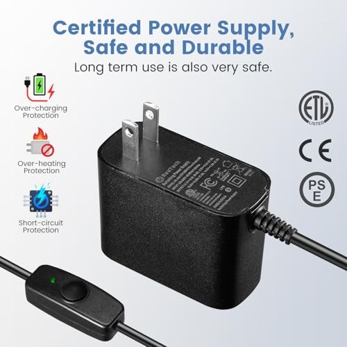 RasTech 27W Power Supply with Switch for Raspberry Pi 5 Power Adapter GaN PD