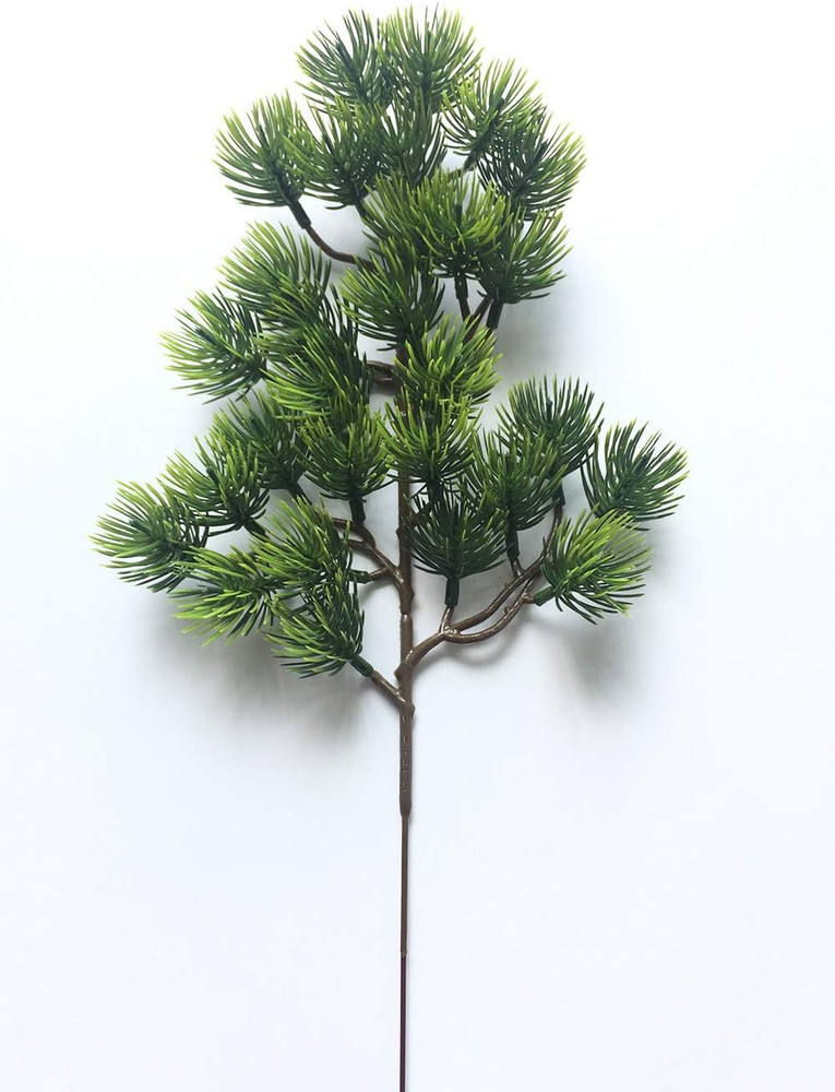 2pcs Artificial Pine Branches Plastic Pine Branch Accessories for Christmas DIY