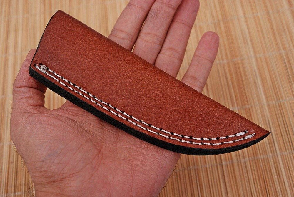 CUSTOM HAND MADE PURE LEATHER SHEATH FOR FIXED BLADE KNIFE AH