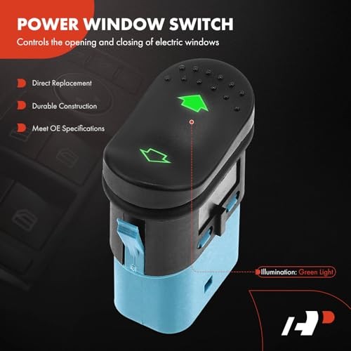Power Window Switch Compatible with Ford Focus 2000-2007, GT 2005-2006, Front