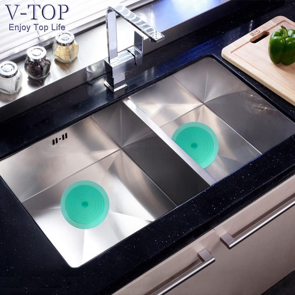 2 Pack Silicone Drain Stopper - 6" Suction Cover for Kitchen & Bath