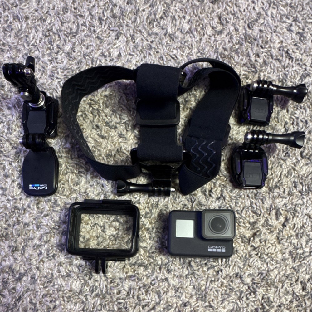 GoPro HERO7 Black 4K  Camera Accessory Bundle with Mounts & Head Strap