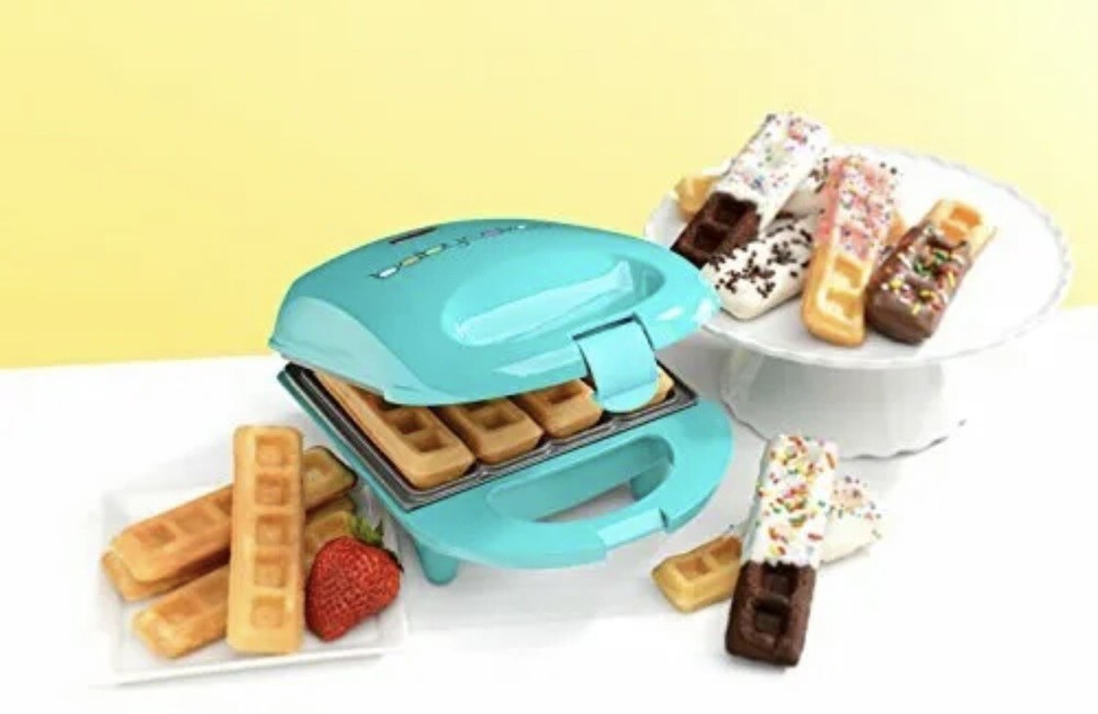 Babycakes Waffle Stick Maker Mini Blue Gift NEW