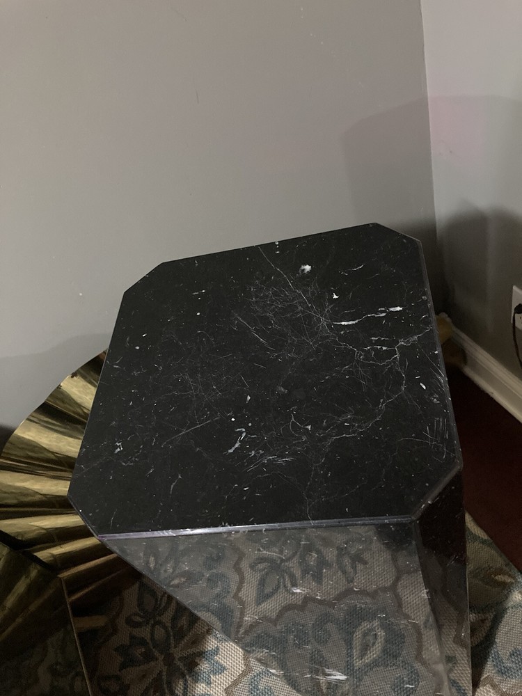 Mid Century Black Marble Pedestal.