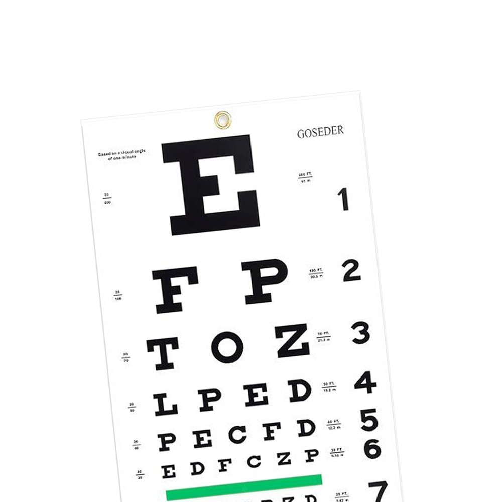 Eye Chart Eye Testing Chart Wall Decor Color Visual Acuity Chart 56cmx27cm for