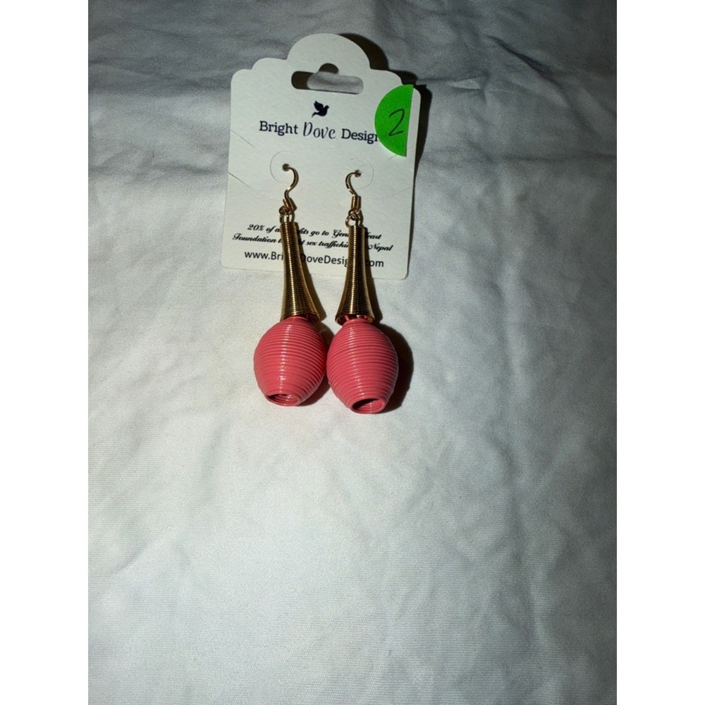 Pink Coil Drop Earrings