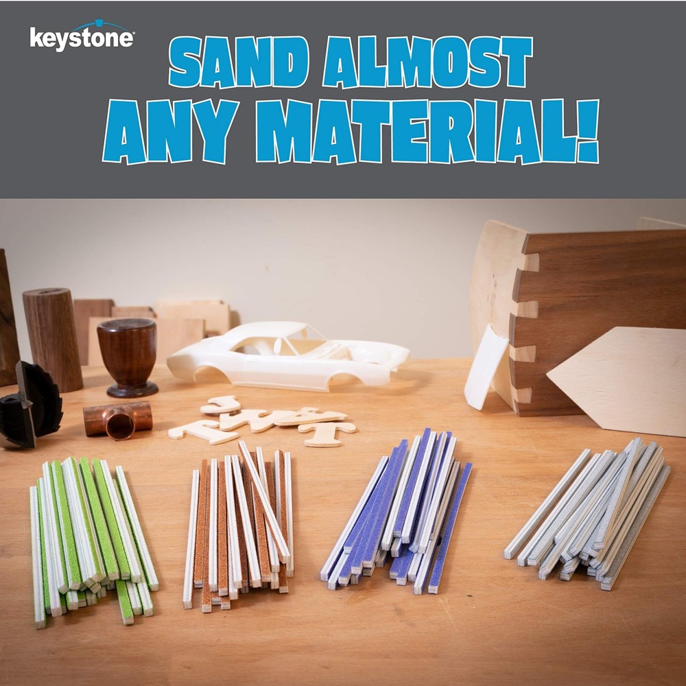 Keystone Sanding Sticks Assortment, Flexible Sanding Twigs – 100pc Coarse