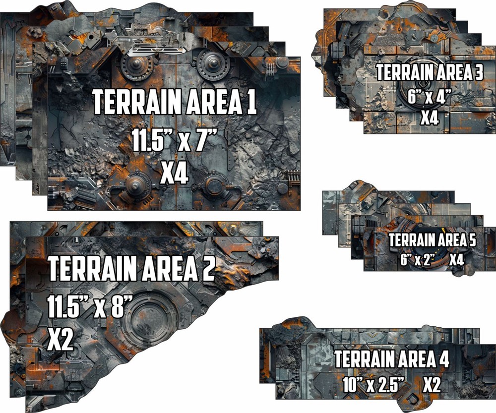 Terrain Area Footprints - Forge - Compatible w/ Warhammer 40K 11th Ed